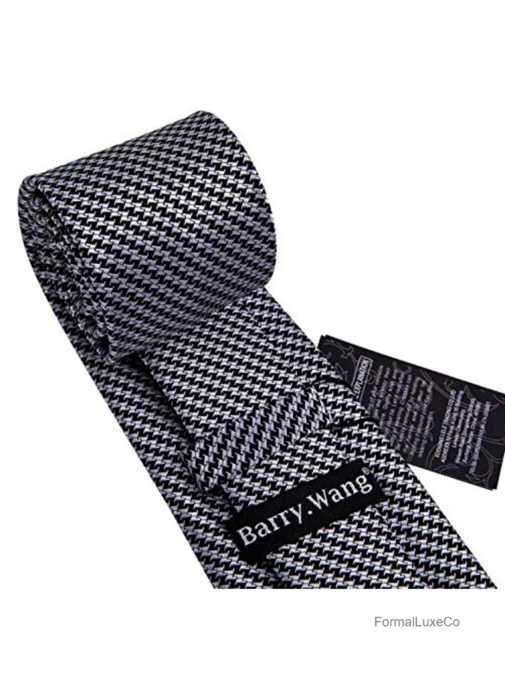 Silk Tie Set with Pocket Square & Cufflinks, Jacquard Woven